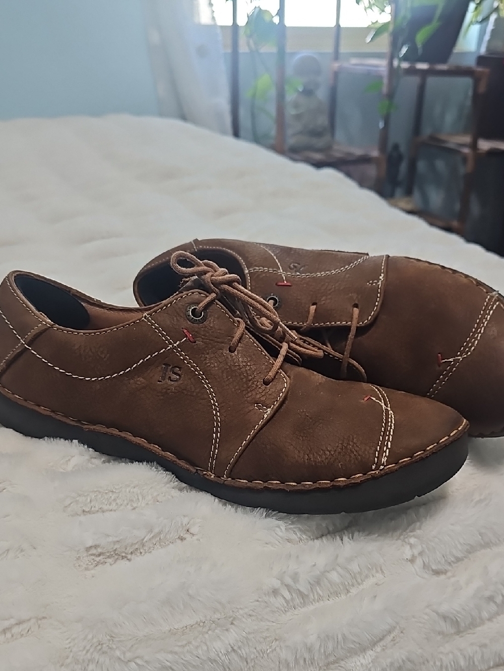 Josef Seibel Brown Lace-Up Casual Leather Loafers